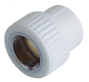 Муфта PPR комб 20х1/2" ВР белая Valfex