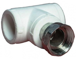Тройник PPR комб 25х3/4" НГ белый Valfex