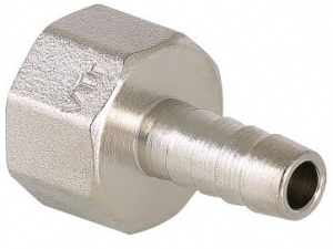 Штуцер для шлангов ВР 1/2"х14мм латунь никель VALTEC