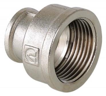 Муфта переход. ВР 1"х1/2" латунь никель VALTEC