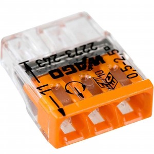 Клемма COMPACT с пастой 3отв. 0,5-2,5мм² Wago