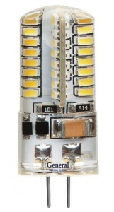 Лампа светодиодная G4 12В 3Вт 4500К капсула JC прозрач.General