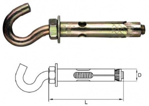 Анкер с крюком М8 10х60 