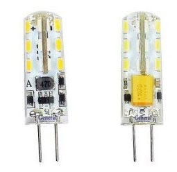 Лампа светодиодная G4 230В 3Вт 6500К капсула JCD прозрач.General