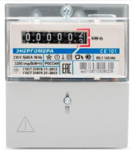 Счетчик электроэнергии 1-фазн.CE101 R5.1 145 M6 Энергомера