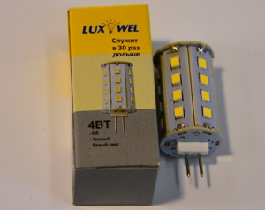 Лампа светодиодная G4 230В 4Вт 4500К капсула JCD Luxwel