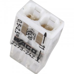 Клемма COMPACT с пастой 2отв. 0,5-2,5мм² Wago