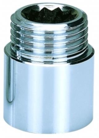 Удлинитель ВР-НР 1/2"х30мм латунь никель AQUALINK