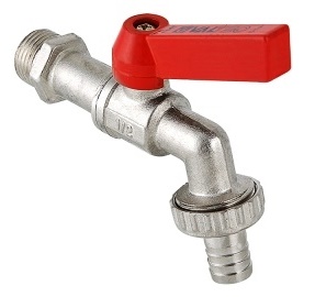 Кран водоразборный НР 1/2" шаровой со штуцером VALTEC