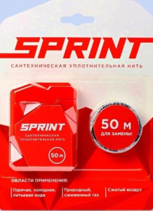 Нить уплотнительная Sprint 50м+Катушка 50м Сантехмастер