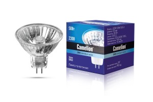 Лампа галогенная GU5.3 230В 20Вт точеч.света MR16 прозрач.Camelion